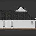 Single Family Detached House With Gray Roof White Exterior Garage And Porch