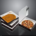 Delicious Pizza With Fresh Toppings In Open Box And Stacked Pizza Boxes