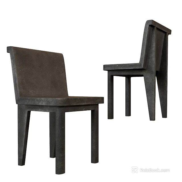Modern Leisure Chair With Sleek Dark Frame And Upholstered Seat Design 3d model 