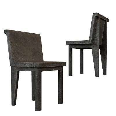 Modern Leisure Chair With Sleek Dark Frame And Upholstered Seat Design 3d model