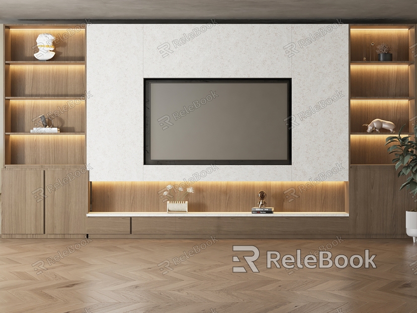 Modern TV background wall model