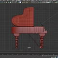 Elegant Wooden Piano With Open Lid Internal Structure And Pedals