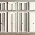 Different Styles of White Wardrobe Doors with Glass Panels and Arched Designs