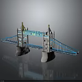 London Tower Bridge Architecture With Blue Structure Golden Tops And Grey Piers