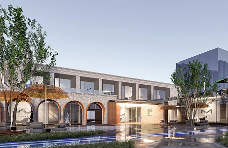Commercial Street Multi-storey Commercial Office Building 3d model