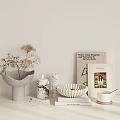 Combination ornaments potted books 3d model