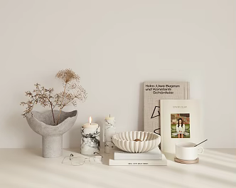 Combination ornaments potted books 3d model