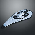 Futuristic Sci Fi Spaceship Model With Sleek White And Black Design And Cockpit