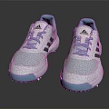 White and Light Blue Sports Shoes with Light Blue Laces Gray Stripes and Blue Soles