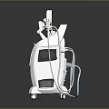White Wheeled Medical Beauty Equipment With Display Screen And Connecting Tubes