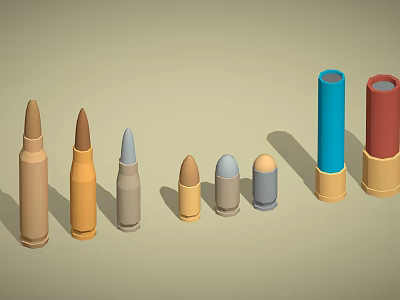 Cartoon Bullet Bomb Ammunition 3d model