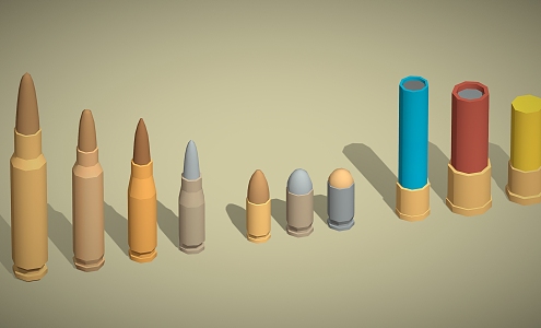 Cartoon Bullet Bomb Ammunition 3d model