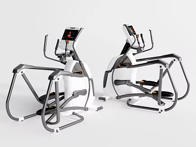 Sports Equipment Elliptical Trainers With Modern White Black Design Ergonomic Handles And Digital 3d model