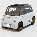 Elderly Friendly Compact Electric Car With Black Roof And Yellow Wheels