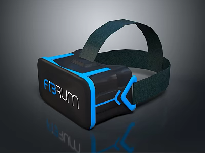 FITEVRUM Black And Blue VR Headset With Adjustable Head Strap Modern Design 3d model