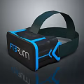 FITEVRUM Black And Blue VR Headset With Adjustable Head Strap Modern Design 3d model