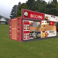 Container Building as Outdoor Food Stall Featuring Fried Rice Luosifen and Food