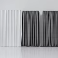 White And Dark Gray Curtains With Pleated Design For Home Interior Decor
