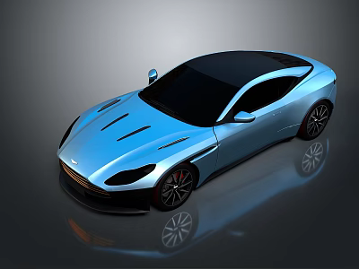 Sleek Blue Sports Car With Black Roof And Aerodynamic Exterior Design 3d model