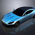 Sleek Blue Sports Car With Black Roof And Aerodynamic Exterior Design