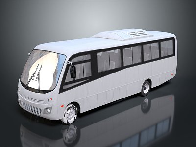 Modern bus minibus minivan driverless bus 3d model