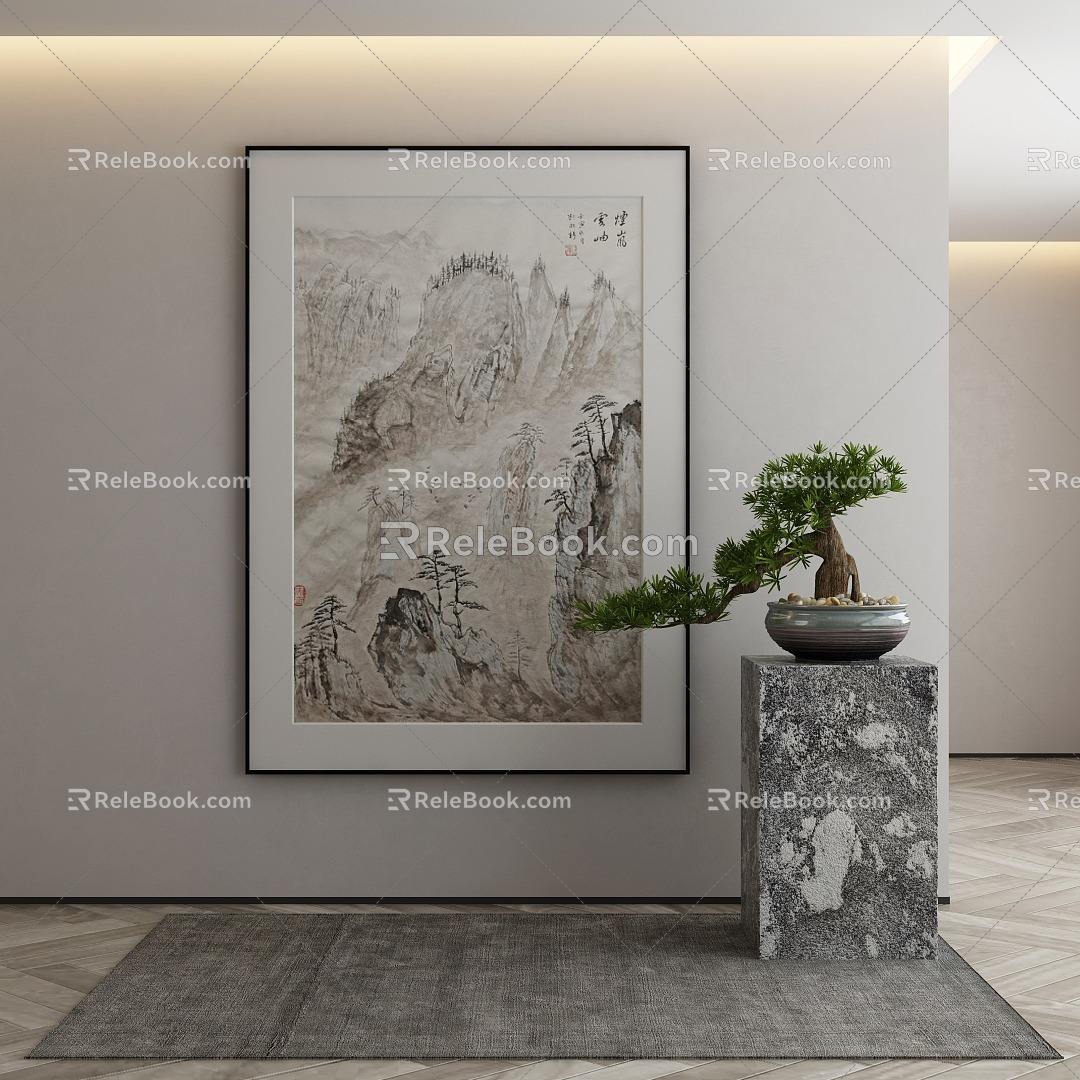 New Chinese Decorative Painting 3d model