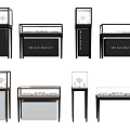 Modern Glass Door Display Shelves With Wooden Frames For Retail Jewelry