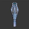 Ice Blue Crystal Dragon Shaped Weapon With Sharp Edges And Glossy Surface 3d model