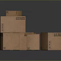 Household Items Packed in Multiple Stacked Cardboard Boxes With Fragile Labels