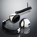 Sleek Modern Over Ear Headphones With White Black Design And Retractable Microphone