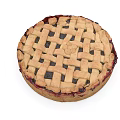 Homemade Blueberry Pie with Lattice Crust and Fresh Fruit Filling