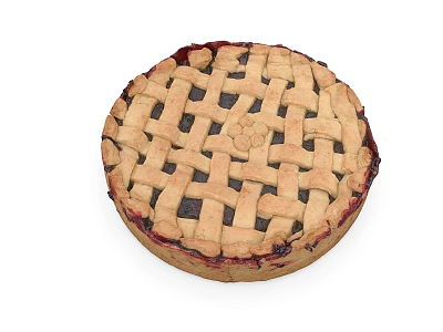 Homemade Blueberry Pie with Lattice Crust and Fresh Fruit Filling 3d model