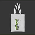 White Tote Bag With Green LOVE Graphic Artistic Design For Daily Life Use