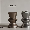 Eichholz Stylish Modern Side Tables With Bronze And Silver Sculptural Design