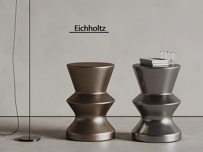 Eichholz Stylish Modern Side Tables With Bronze And Silver Sculptural Design 3d model