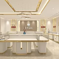 Traditional Gold Jewelry Storefront With Elegant Window Displays And Classic Design