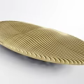 Golden Landscape Sculpture With Wavy Texture And Modern Abstract Curved Design