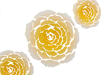 Beautiful Floral Display Featuring Yellow Flowers With Layered Petals And Gradient Colors 3d model