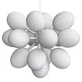 Modern Transparent Glass Ball Chandelier With Golden Metal Frame And Cluster Design