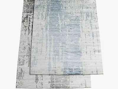 Blue Gray Square Rugs With Modern Textured Pattern For Living Room Decor 3d model