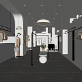 Modern Fashion Clothing Store Interior With Clothing Racks Mannequins Lighting And Display Shelves