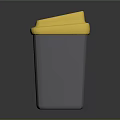 Three Colored Waste Bins With Red Green Yellow Lids For Recycling