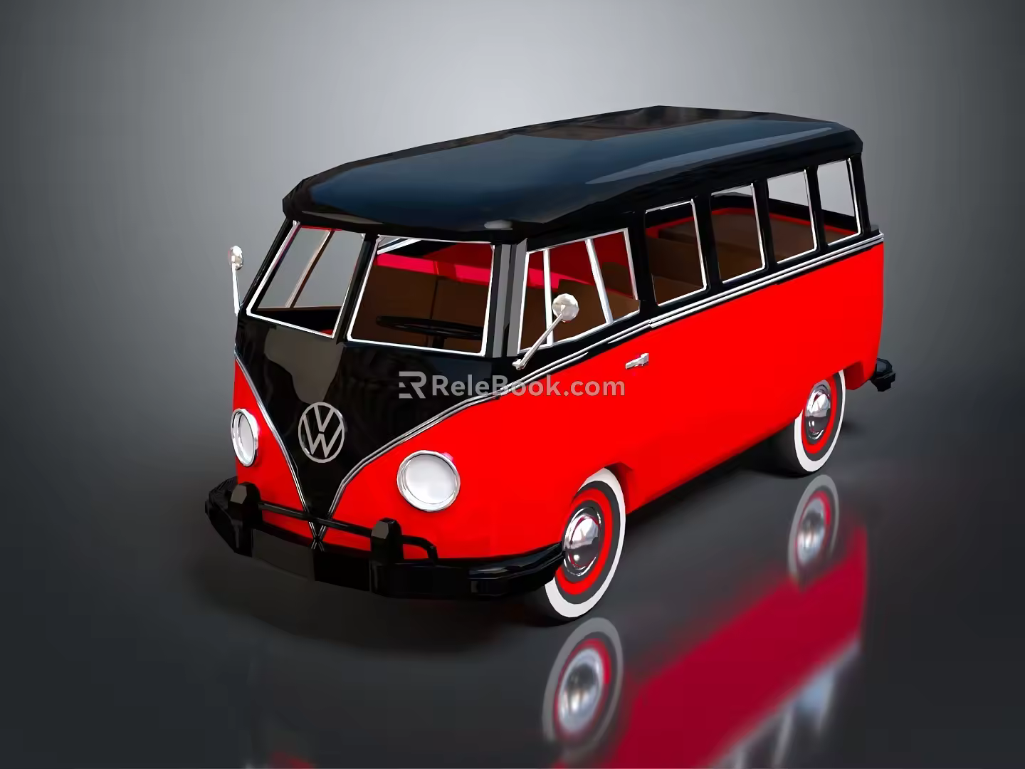 Modern bus minibus minivan driverless bus 3d model