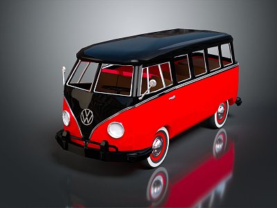 Modern bus minibus minivan driverless bus 3d model