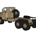 Beige Heavy Duty 6 Wheeled Truck With Rugged Design Front Grille And Off Road Capability
