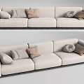 Modern three-seat sofa multiplayer sofa 3d model