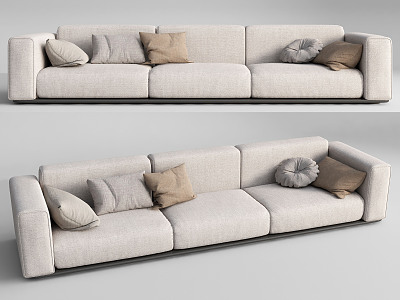 Modern three-seat sofa multiplayer sofa 3d model