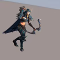 Game Movie Character Female Armored Warrior With Bow Arrow Quiver And Cape
