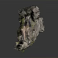 Natural Garden Landscape With Rock Formations And Lush Green Vegetation