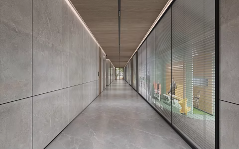 Modern aisle corridor 3d model